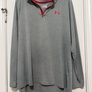 Under Armour Heather Gray Pullover with Red Trim